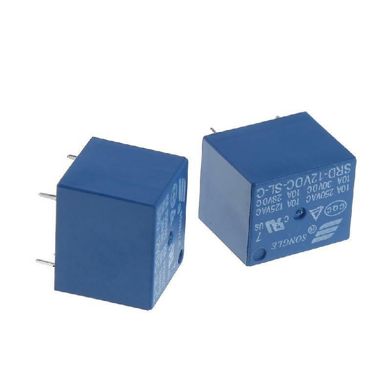 5Pcs Durable DC 12V Coil 10A 5 Pins Power Relay PCB Type SPDT For SRA-12VDC-CL
