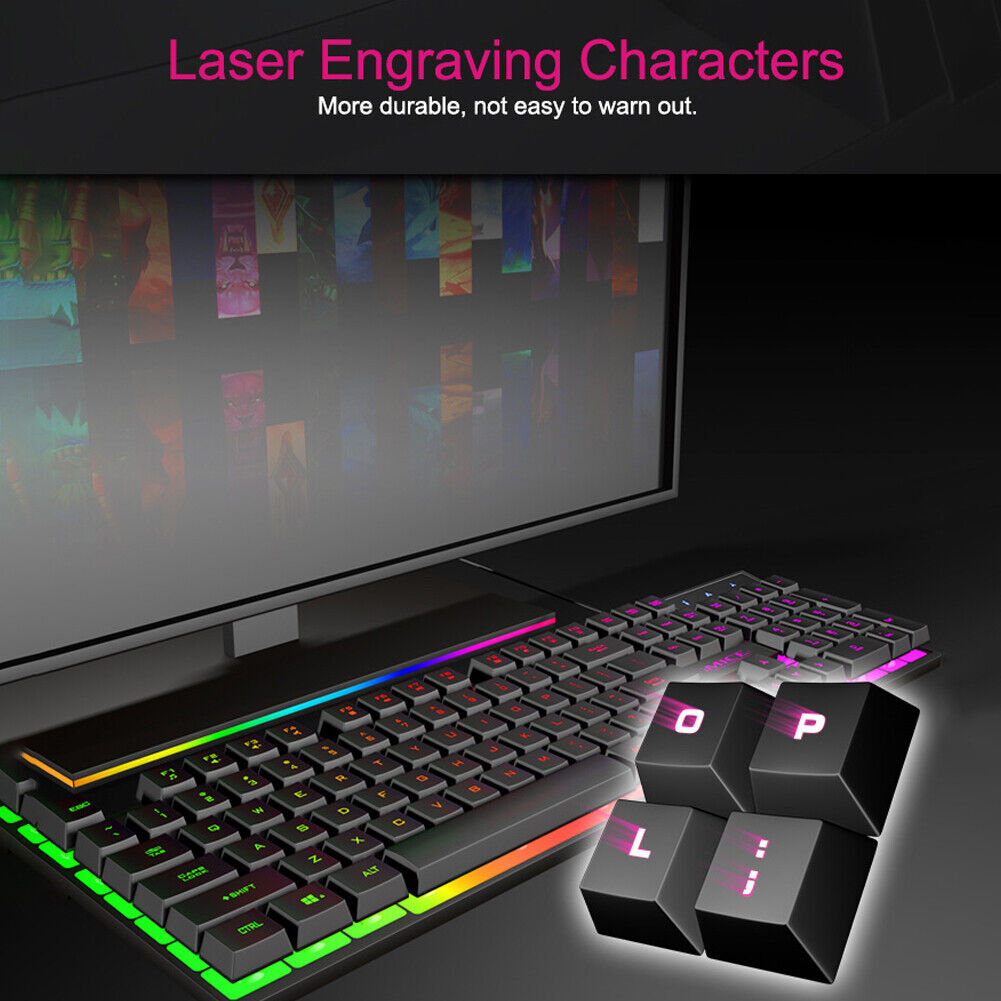 iMICE AK-600 Gaming Keyboard Rainbow Backlit USB Wired Computer Keyboard
