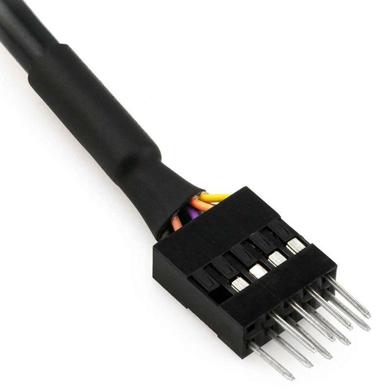 2x USB 2.0 Type A Male Head to Computer Case Motherboard 9pin Header Cable 20''