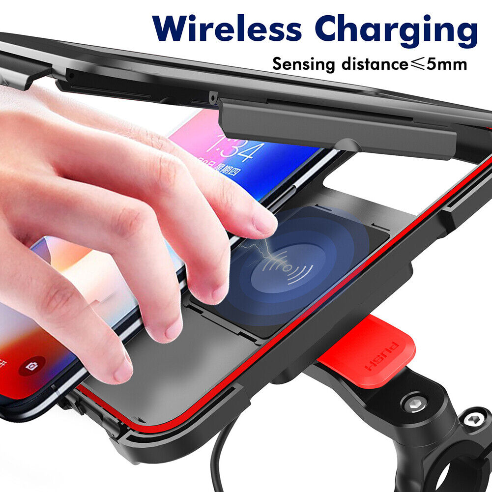Bicycle Scooter Handlebar Phone Case Holder Wireless Charging Phone Bracket