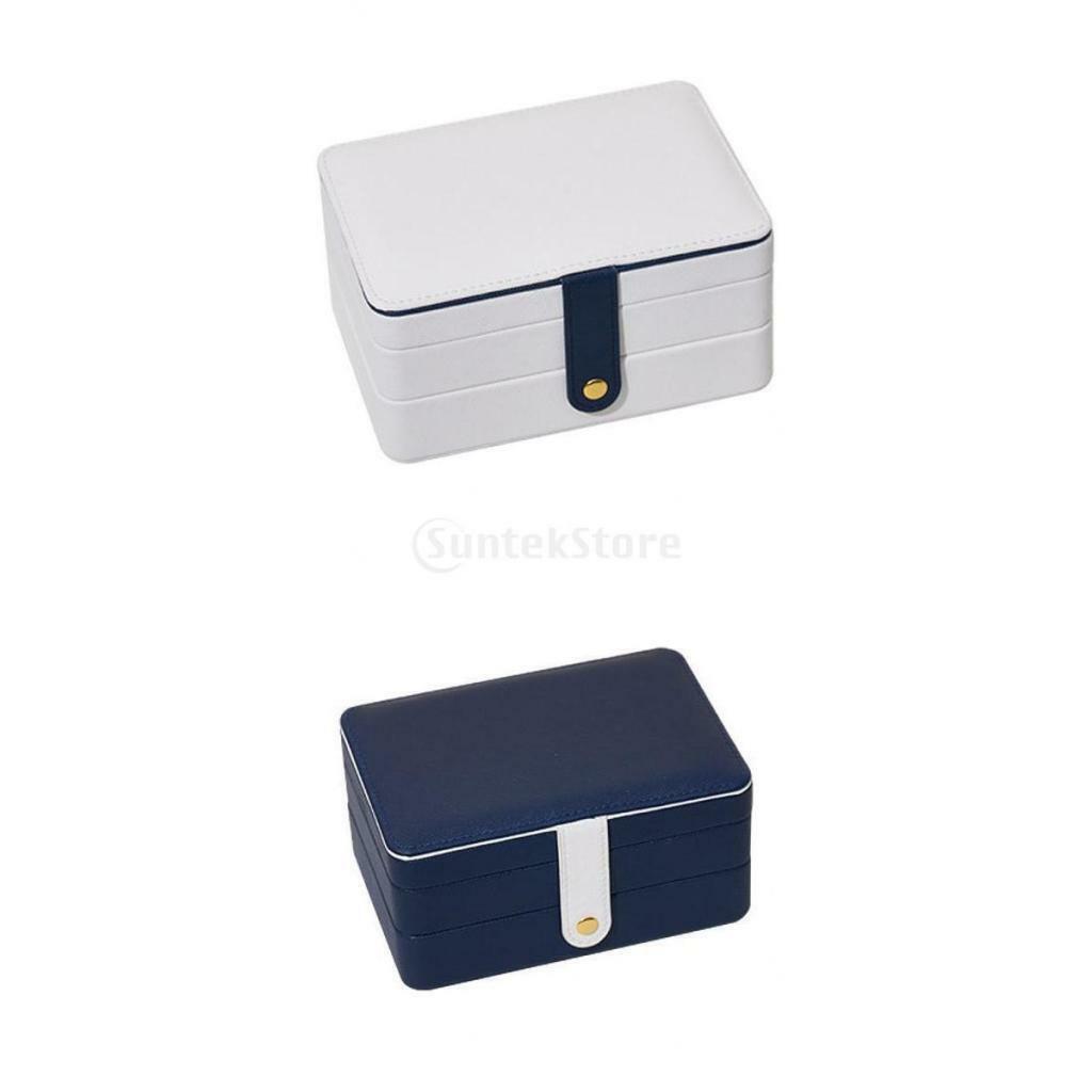 2x Doubel Layer Jewelry Box Studs Earrings Holder Chic with hanging hooks