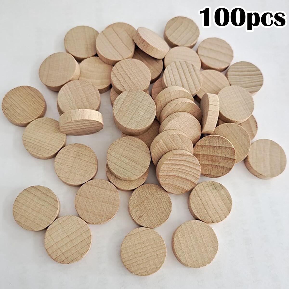 100 * Unfinished  Slice DIY 0.8"  Cutout Chips Crafts en Pieces
