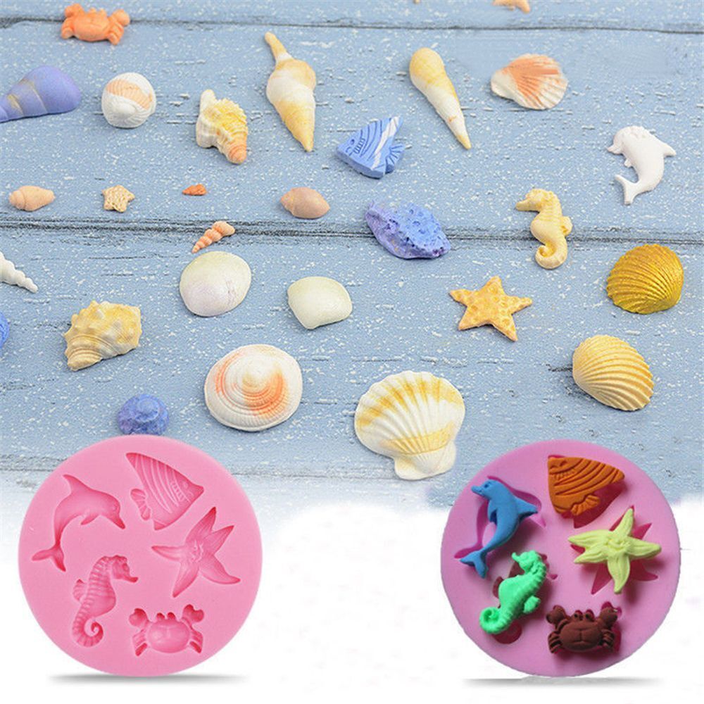New Mini Baking Chocolate Silicone Fondant Mold Dolphin Sea Cookie Starfish