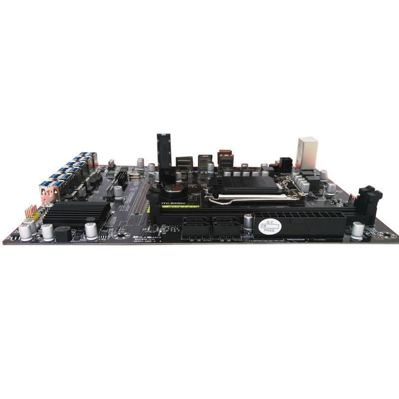 B250 BTC Miner Motherboard DDR4 LGA1151 12 PCI-E Graphics Card Slot CPU Fan Sata