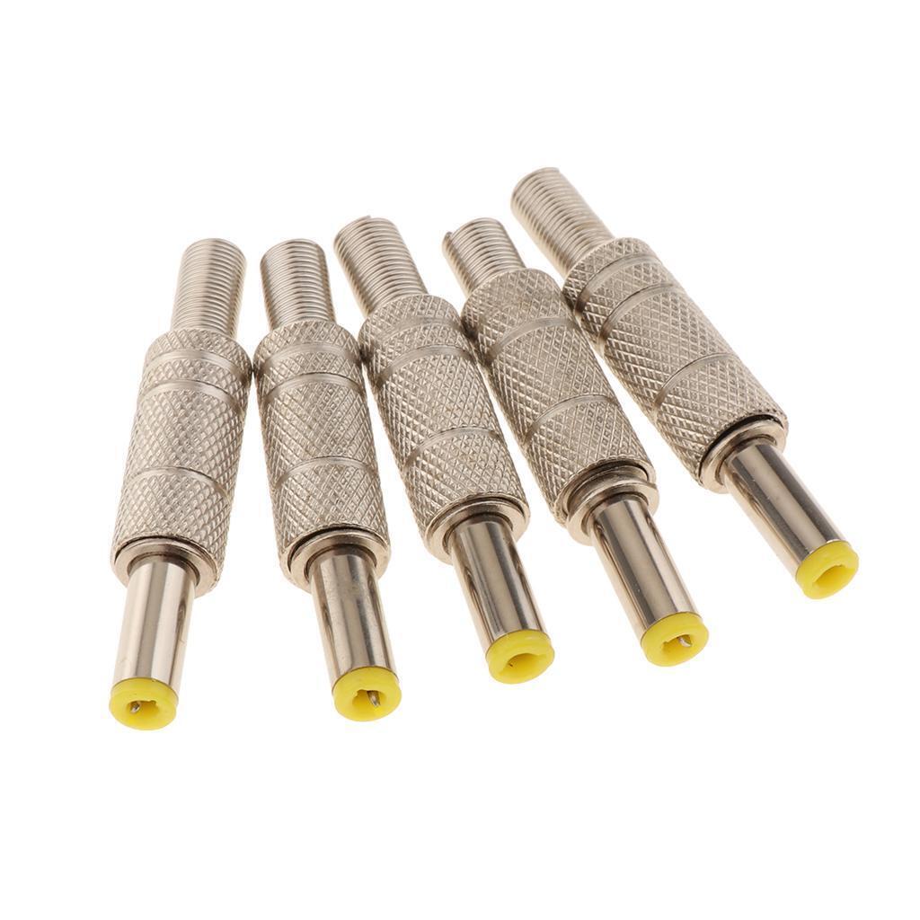 5 Pieces .5x2.5mm Power Plug Welding Adapter Connector Metal Shell