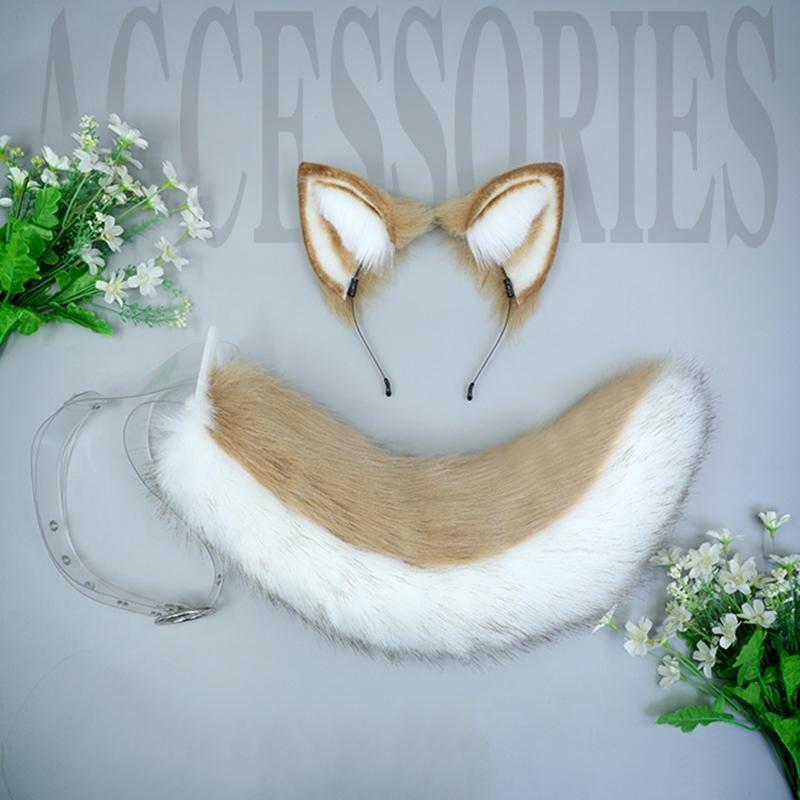 Shiba Inu Ear Headband Faux Fur Ear Hair Hoops Night Party Anime Lolita Hairband