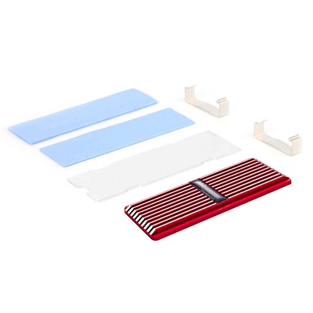 SSD Heatsink Radiator Cooler M.2 2280 NVME Heat Dissipation Pads (Red)