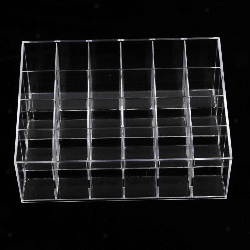 2 Pieces Clear Acrylic 24 Slot  Bottles Display Holder Organizer