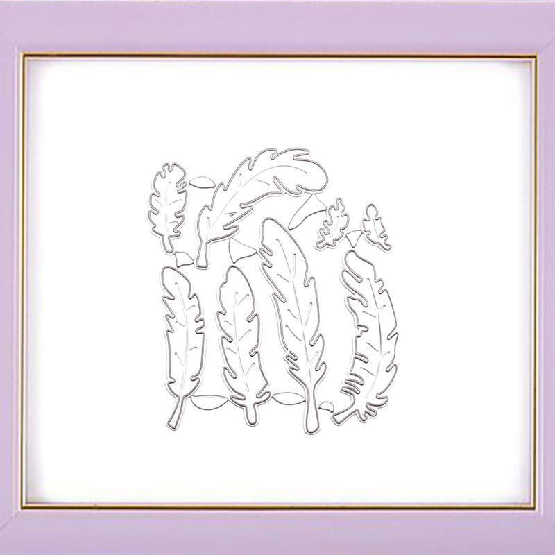 Metal Feather Cutting Dies Stencil DIY Scrapbook Album Paper Card Template Mold