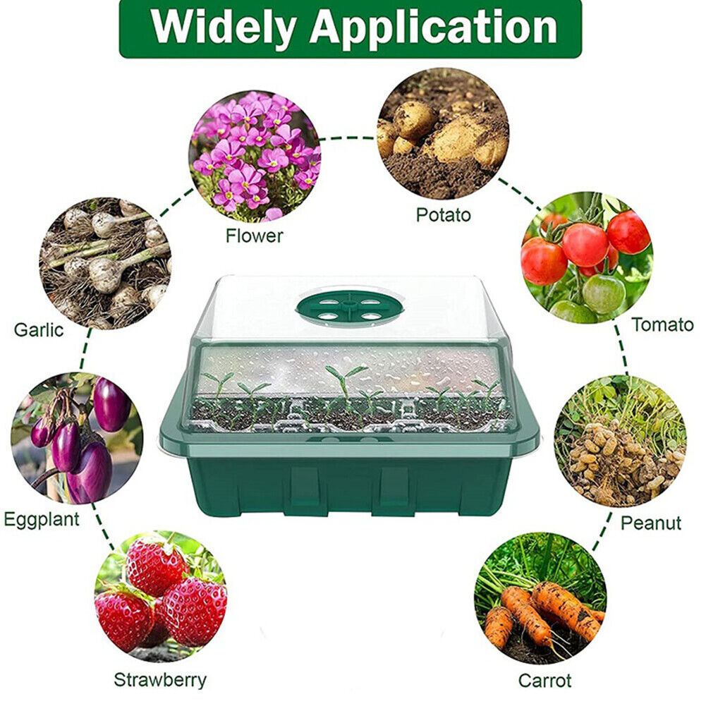 5pcs Seed Starter Trays with Grow Light Kit Adjustable temperature