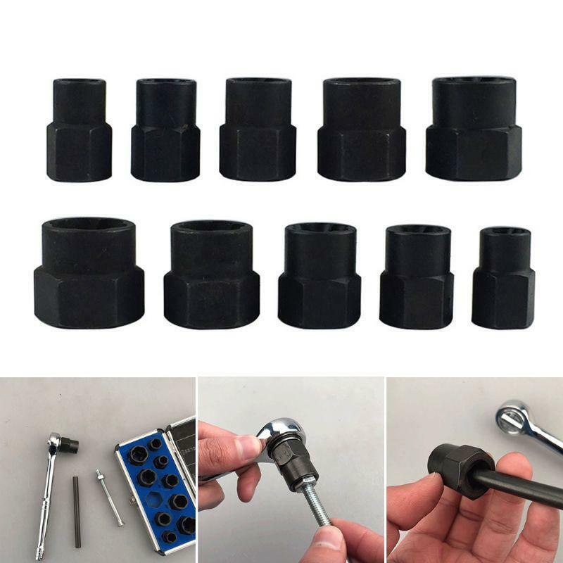 11Pcs Damaged Bolt Nut Screw Remover Extractor Nut Removal Socket Set Kit With