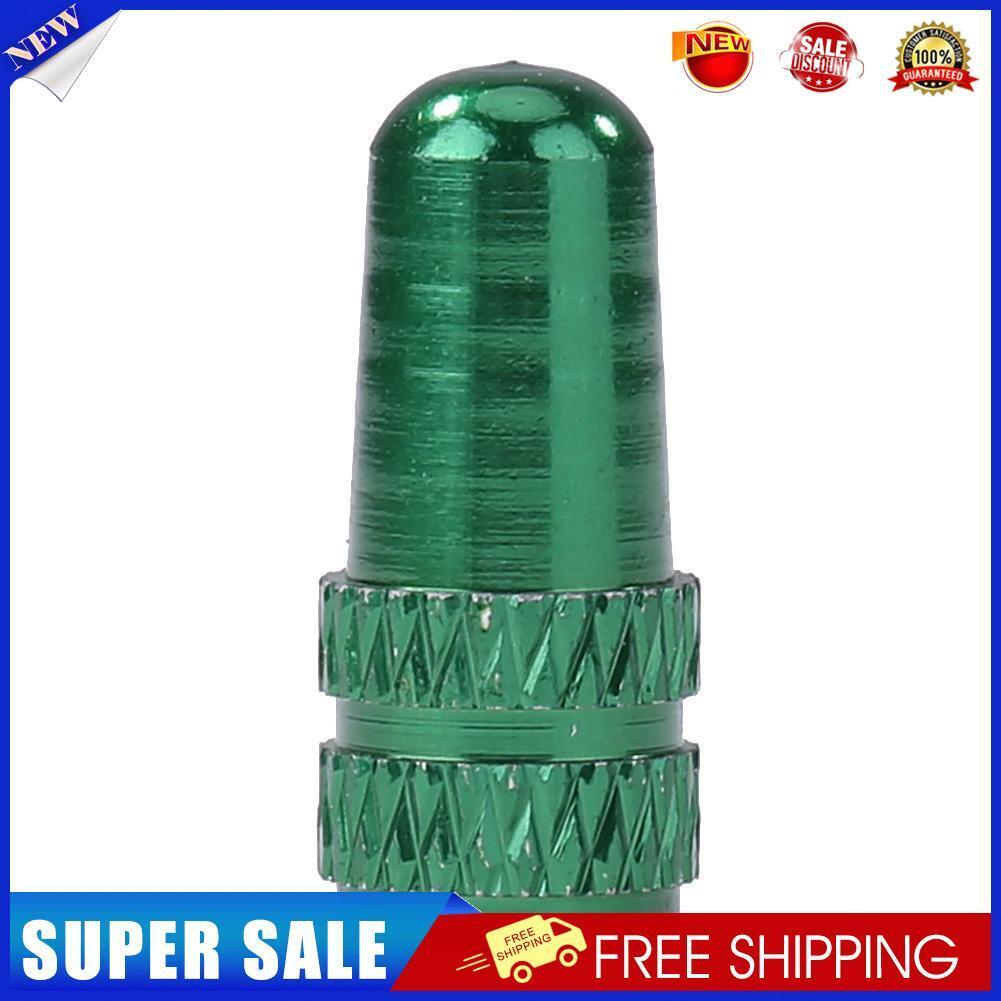 Aluminum Alloy Bike Tire Gas Nozzle Valve Cap Cycling Dust Cover (Green)