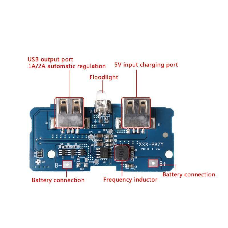 5V 2A Dual USB 18650 Lithium Power Bank Charging Board Circuit Step Up Module
