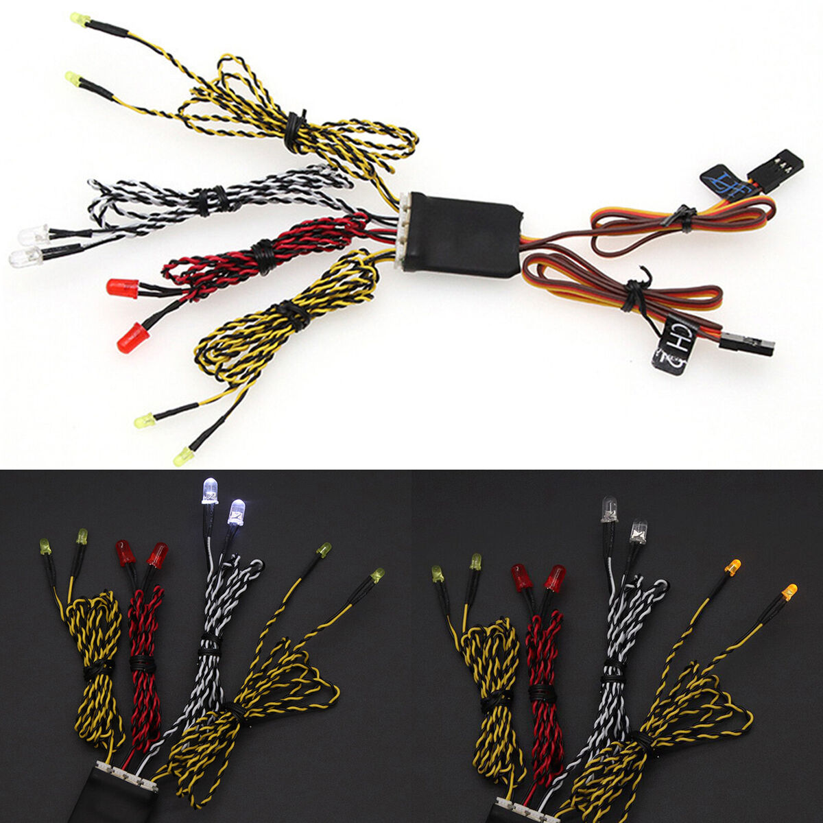 8LED Linkage Light Turn Signal Brake Light Lamp Parts for RC Crawler Drift Car