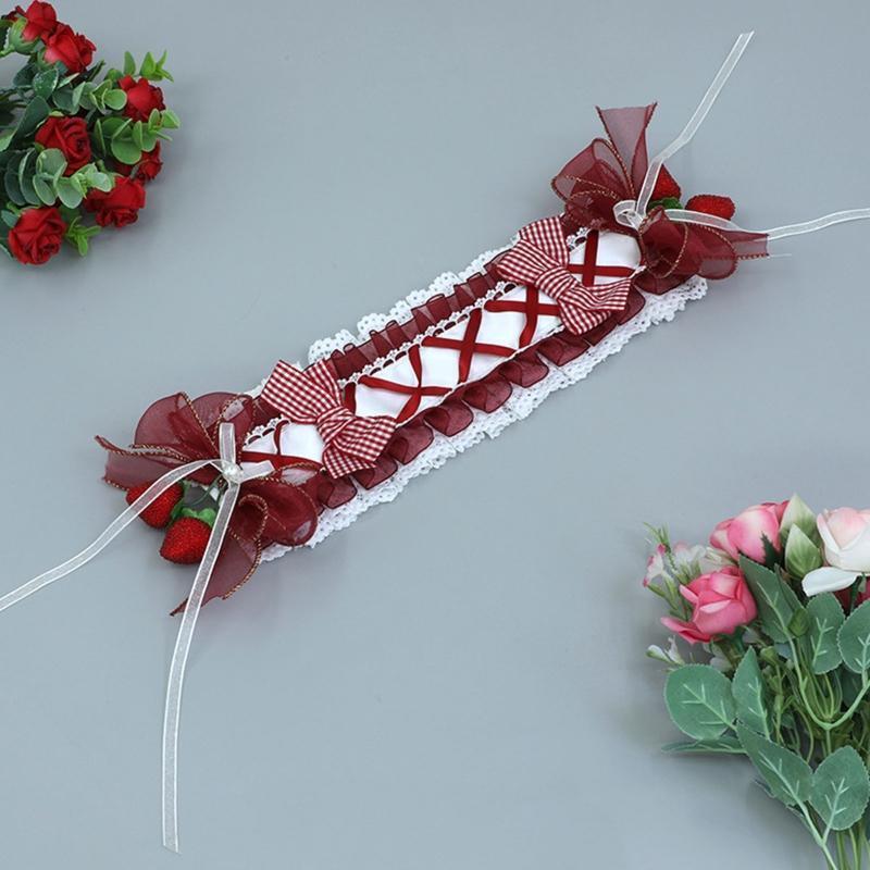 Lolita Pleated Lace Hairhoop Live Broadcast Hair Holder Festival Party Headwear