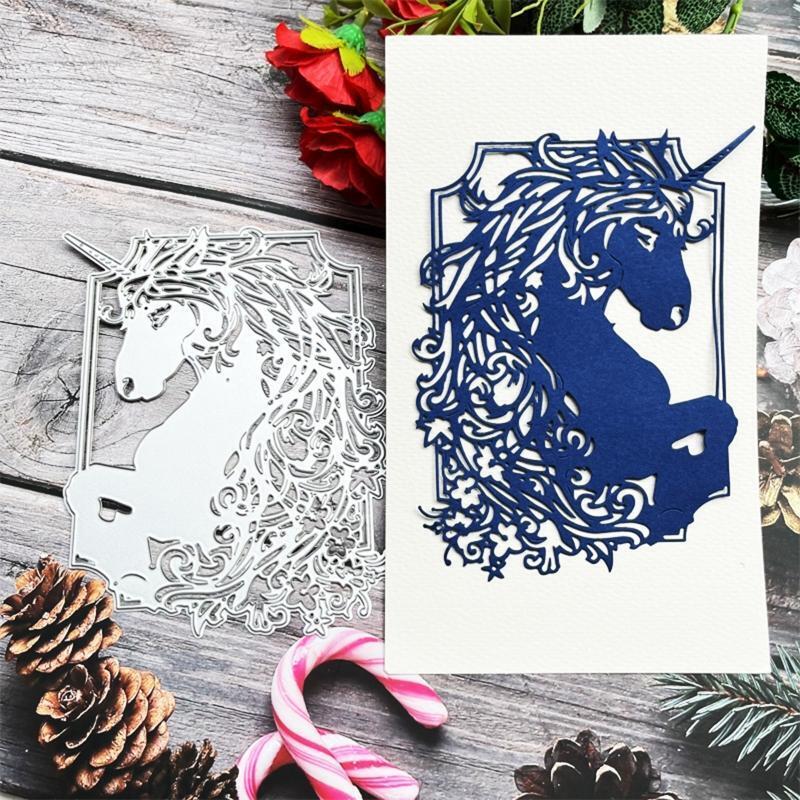 Horse Cutting Dies Metal Die Cuts DIY Embossing Stencil Template for Card Making