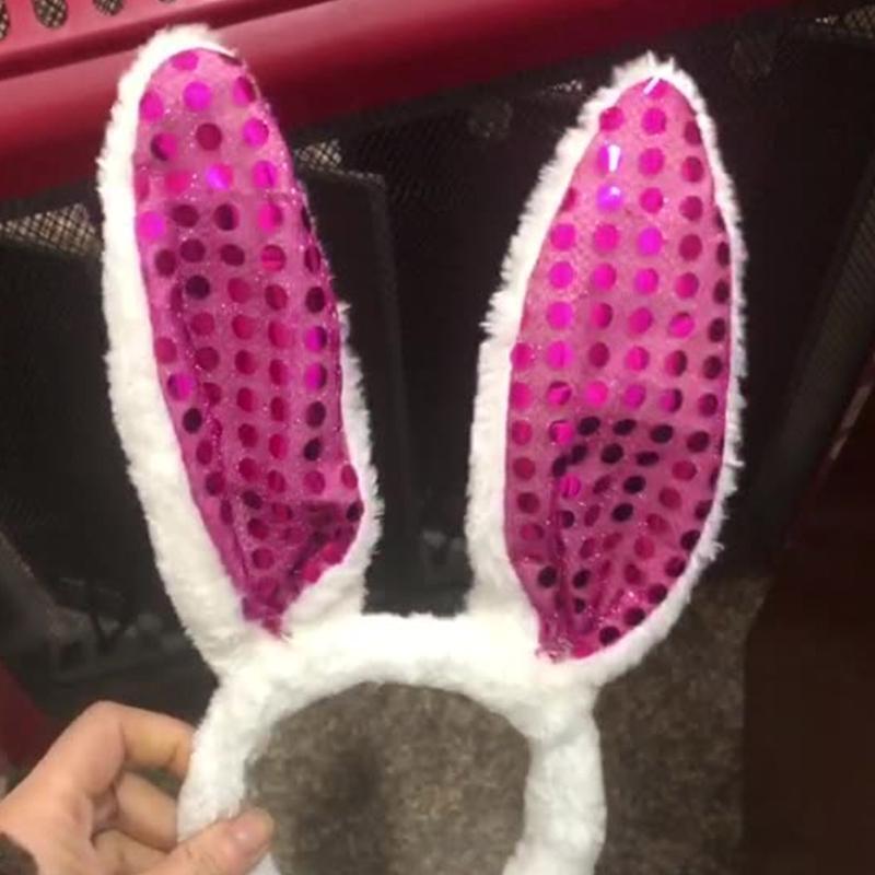 Children Bunny Ear Hair Band Flannel Glitter Slice Hairband Girl Rabbit Ornament