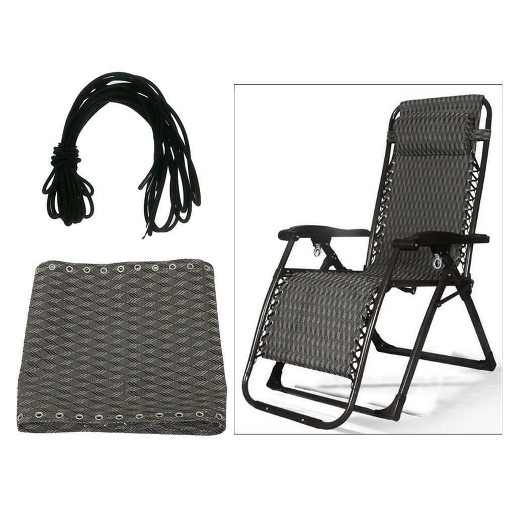 Grey Rhombus Replacement Fabric Cloth Black Laces Cord Kit For   Recliner