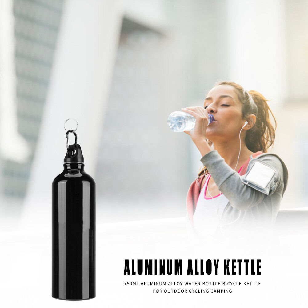 500ml Water Bottle Aluminum Alloy Bicycle Kettle for Cycling Camping Black