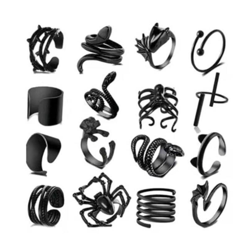 16Pieces Fashion Design Twist Wrap Rings Set For Women Handmade Jewelry