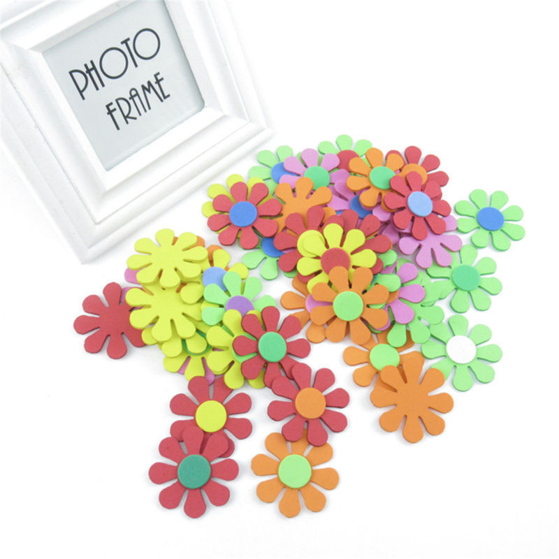 50x Flower Mixed Foam Decor Kids Embellishments for Card Making Scrapbook