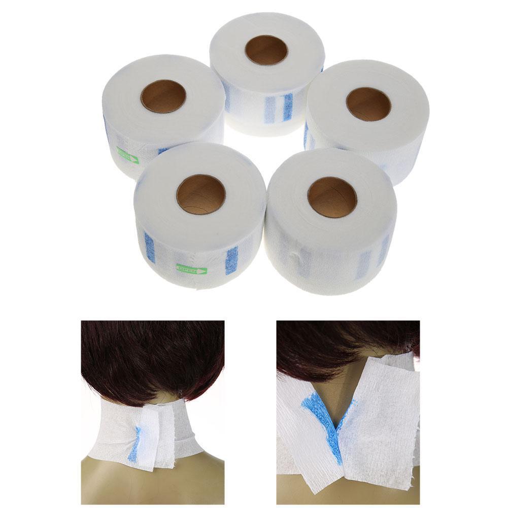 5pcs Hair Cutting Disposable Hairdressing Collar Neck Ruffle Roll Paper