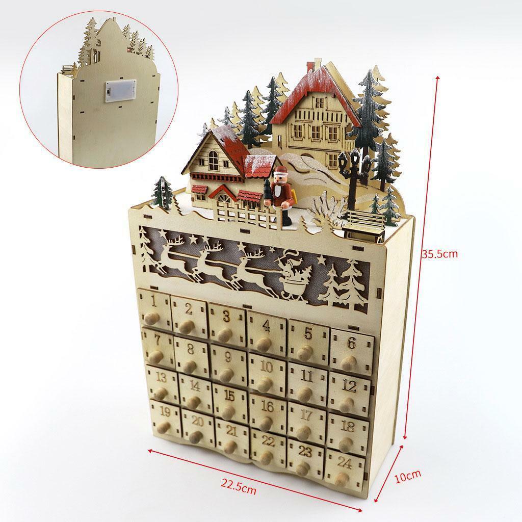 Christmas Wooden Advent Calendar with  24 Drawers 24 Day