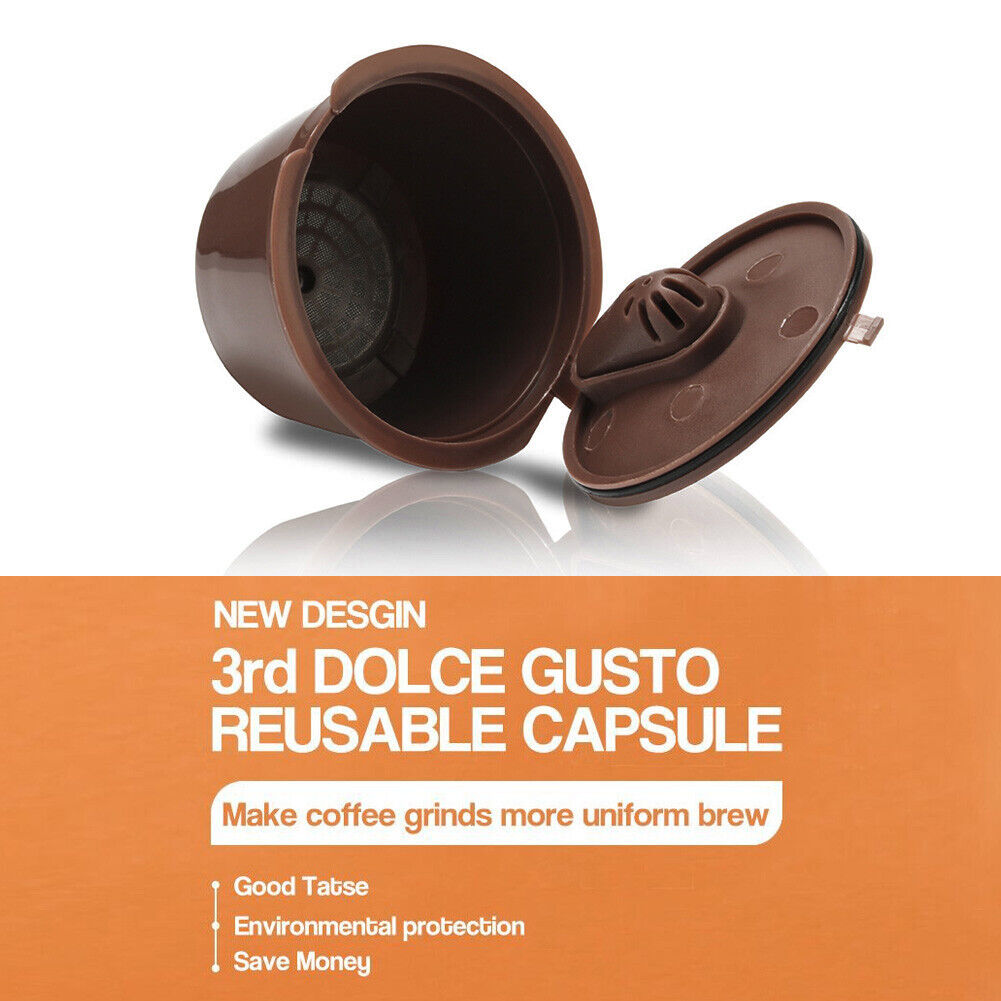 3pcs Plastic Coffee Capsule Cup for Dolce/Gusto Refillable Filters (Coffee)
