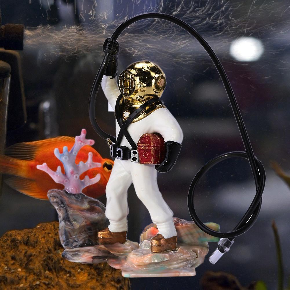 Underwater Animation Landscape Treasure Hunt Diver Pneumatic Decor (White)