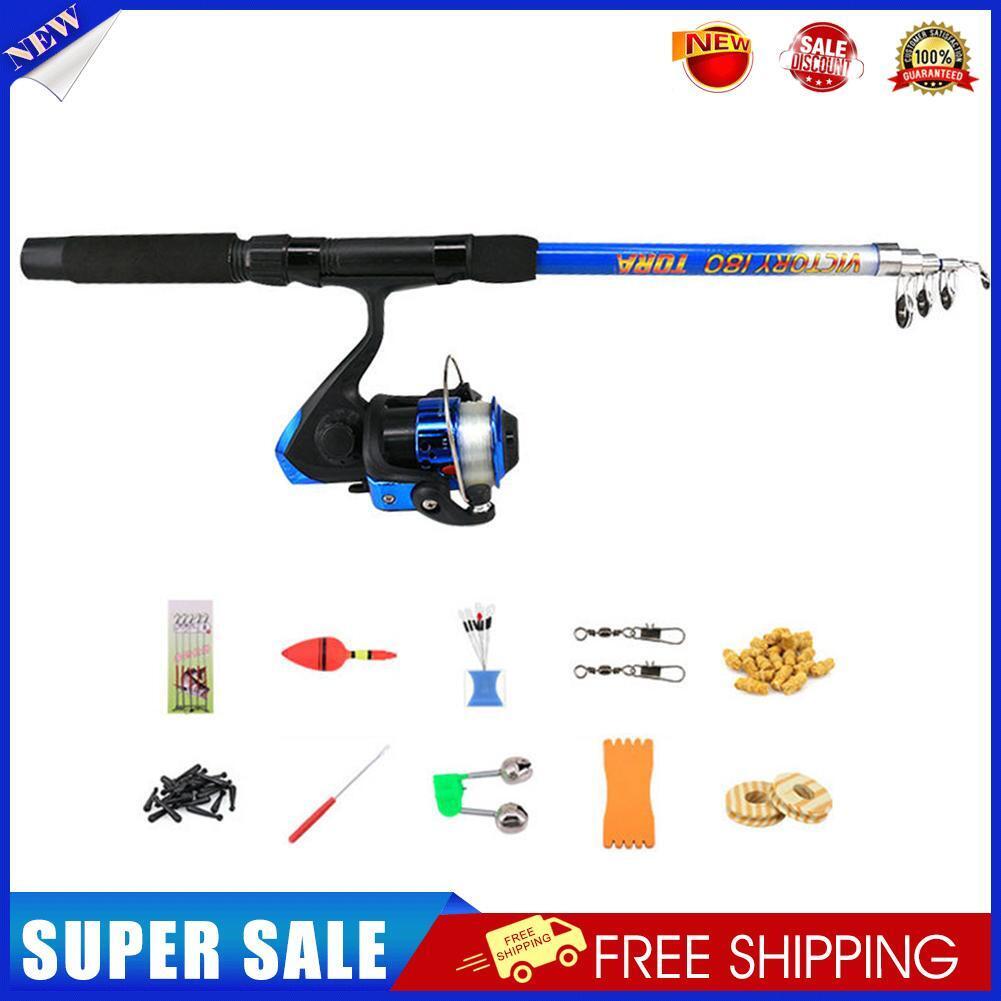 Spinning Fishing Rod Combo Portable Fishing Reel Tackle Pole Full Kits