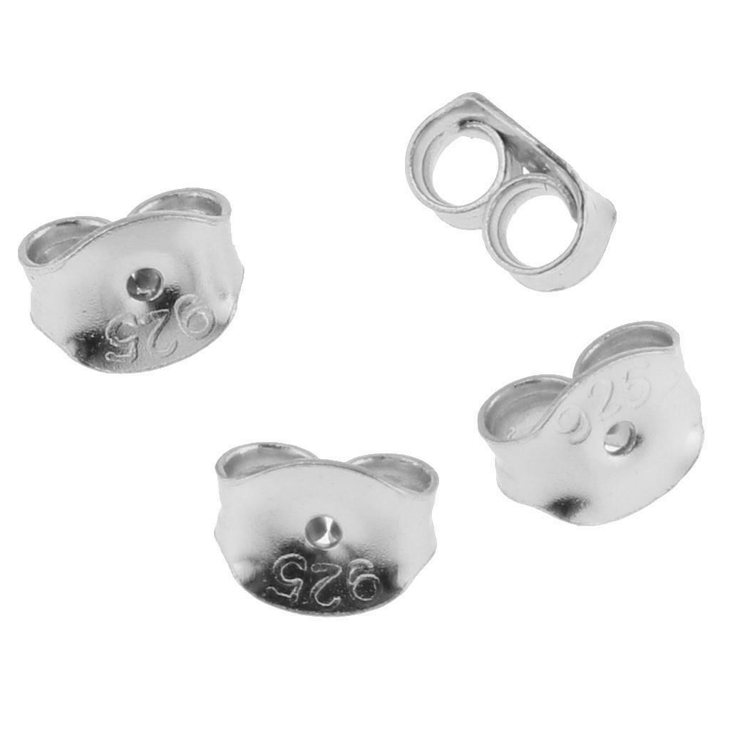16 Pieces 925 Sterling  Ball Earring  Posts Backs Jewelry Findings