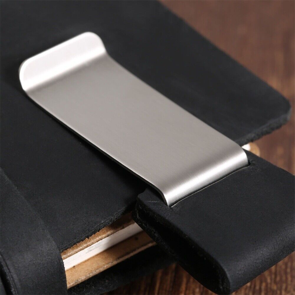 Black Leather Practical Pen Holder Organizer For Passport Notebook Diary Memo