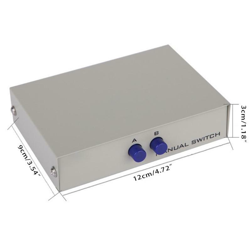 RS232 Manual Switch DB9 Pin Serial 2 Inputs 1 Output Switch Box Metal Housing