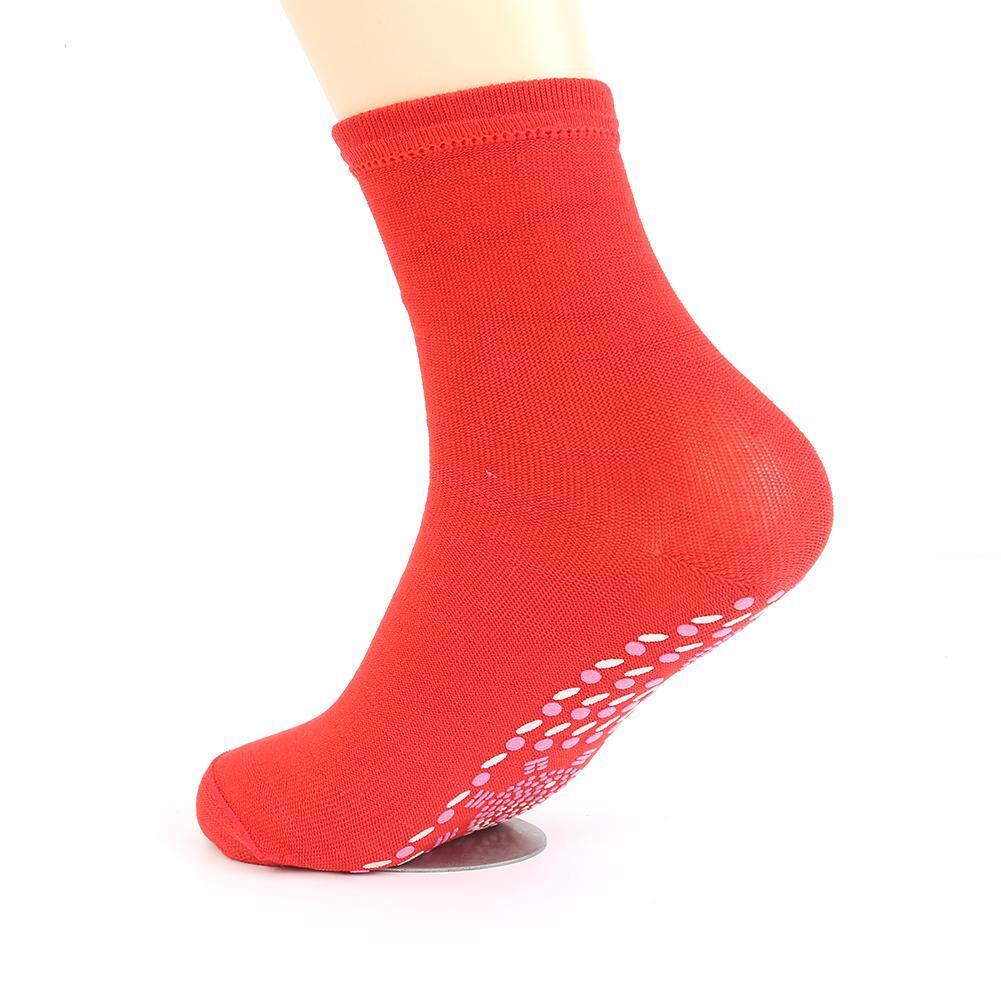 Tourmaline Self Heated Socks Winter Magnetic Therapy Warm Socks (Red)