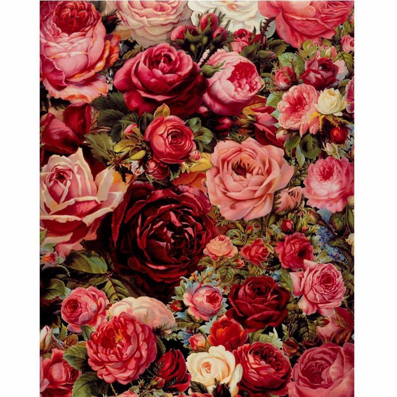 Unframed Lush Rose Flower DIY Painting By Numbers DIY Digital Canvas Oil