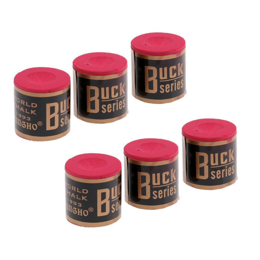 Premium 6 Pieces/Set Snooker Pool Cue Tip Chalk Billiard Accessories Red