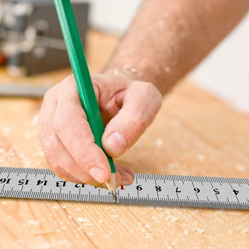 Stainless Steel Straight Ruler mm/ inch 20cm Metal Ruler Measuring Tool Useful
