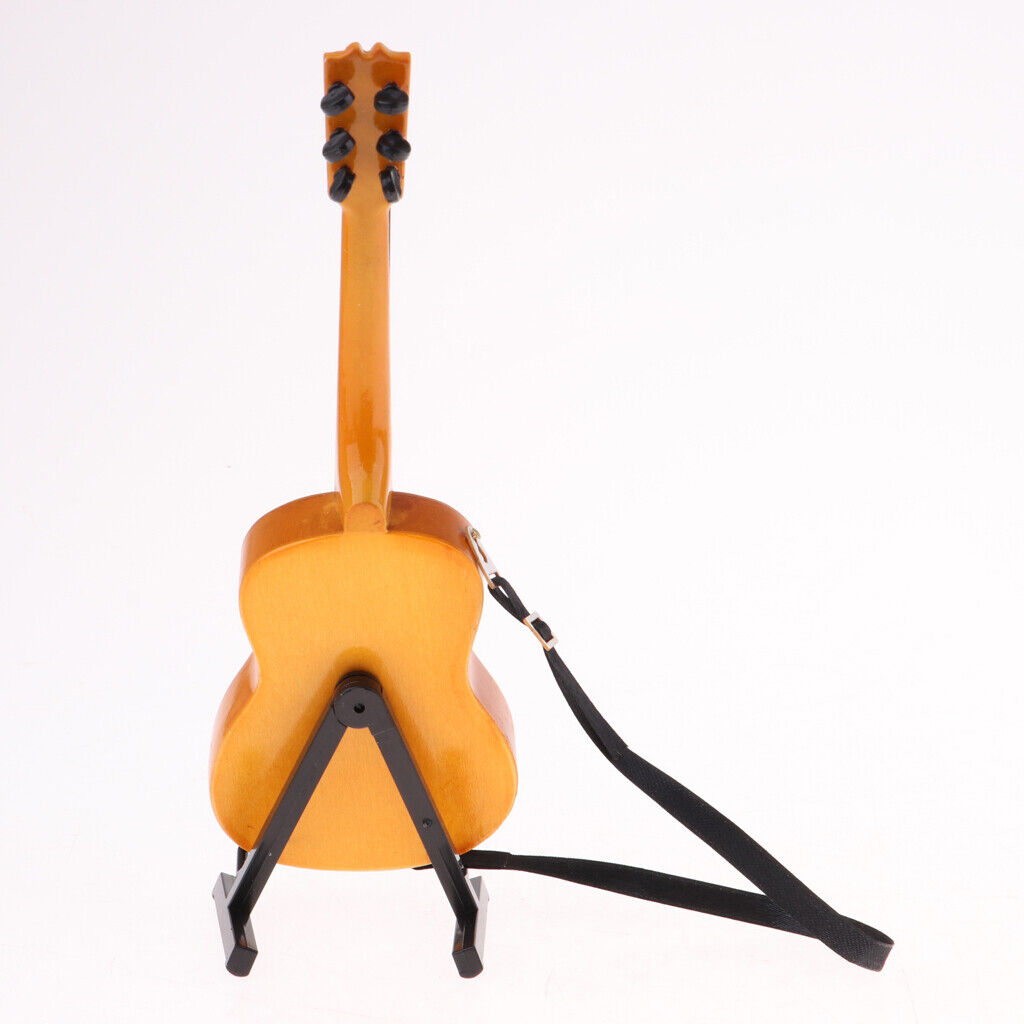 1/6 Scale Handcrafted Wooden Folk Electric Guitar  With Display Stand