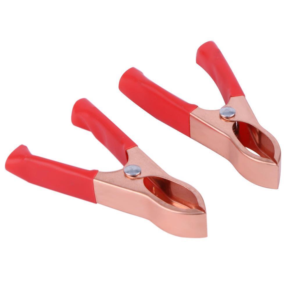 2Red+2Black 30A 72mm Copper Coated Car Battery Test Clips Alligator Clamps
