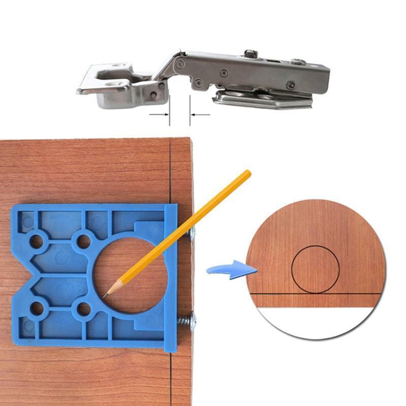 Forstner Drill Guide 35mm Hinge Drilling Jig for Cabinet Wood Process DIY Tool