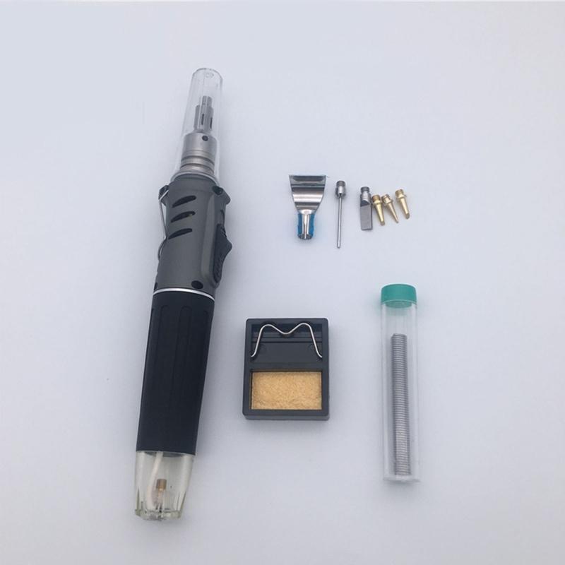 10 in 1 Butane Gas Soldering Iron Portable Cordless Welding Torch Kit Electronic