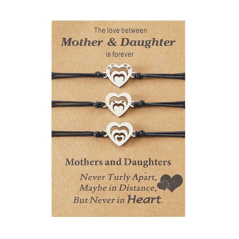 3Pcs Unique Matching Hollow Heart Friendship Bracelets Wristband for Teen Girl