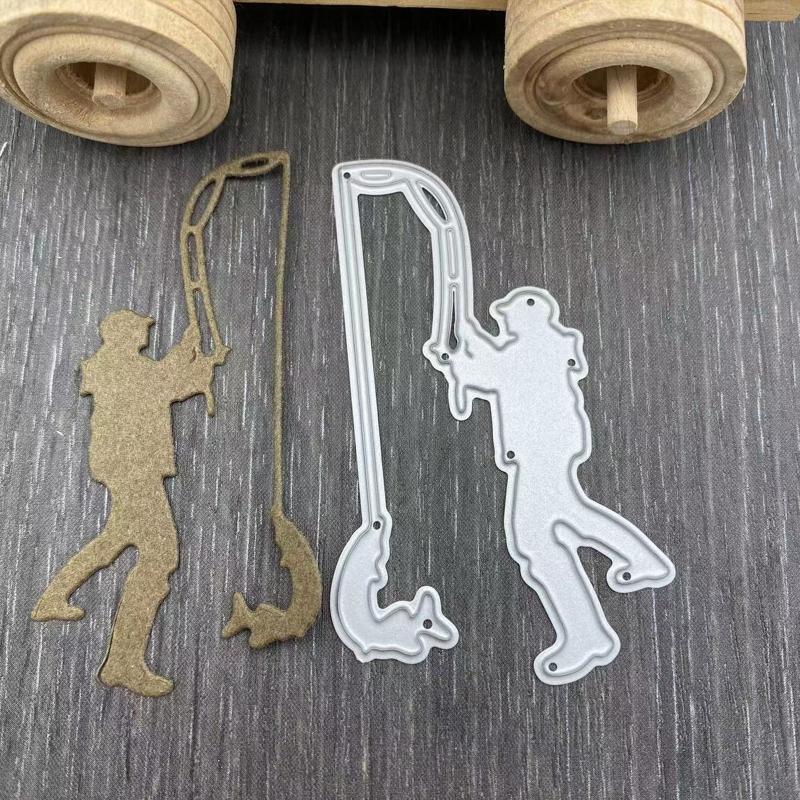 Fishing Metal Cutting Dies Stencil DIY Scrapbook Album Paper Card Template Mold