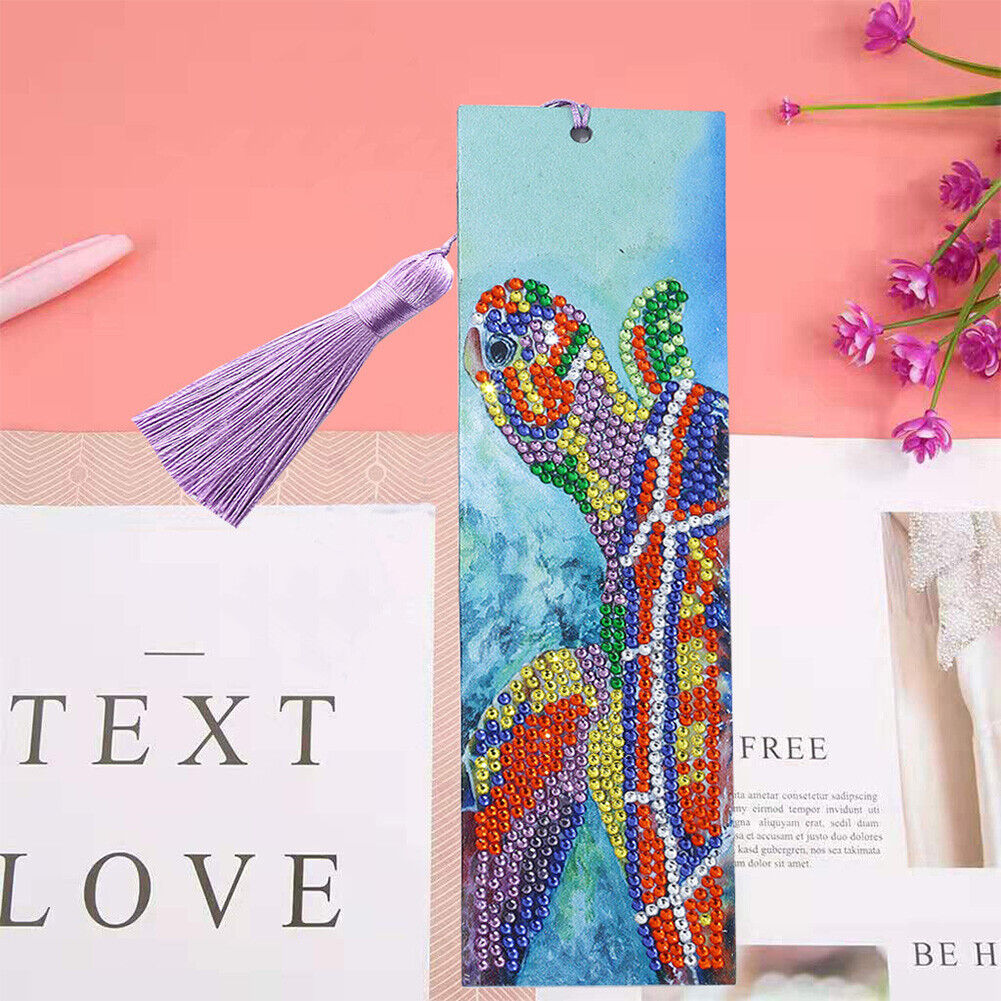 DIY Diamond Painting Leather Bookmark Tassel Handicraft Art (Turtle-AA387)
