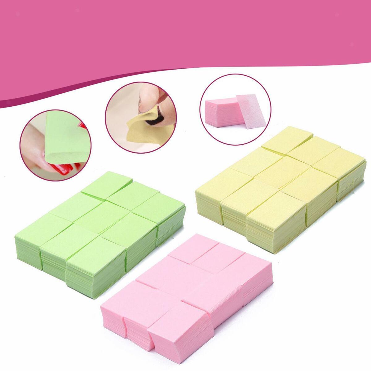 1000Pcs Acrylic UV Gel Tips Remover Eyelash Extension Cleaning Cotton Pads