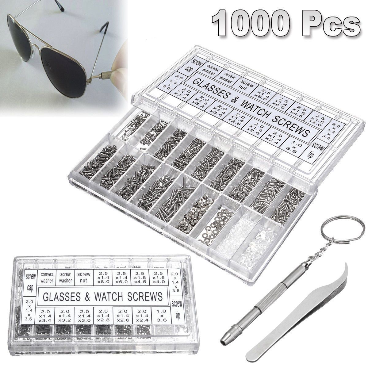 Nut Screwdriver Assorted Kit Glasses Repair Screw Assorted Kit Repair Tool Kit