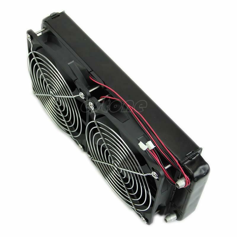 Aluminum Computer Radiator Water Cooling Cooler 2 Fans 240mm For CPU Heatsink