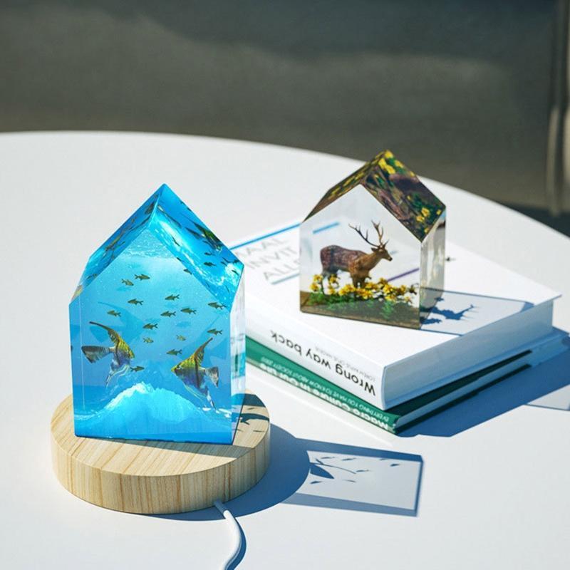 Diy Crystal Drop Glue Table Bookend Mold Mirror Ornament House Specimen Mold