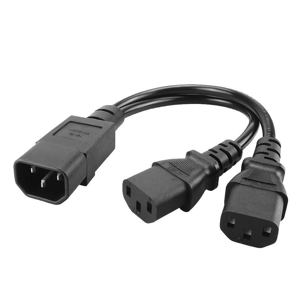 Black IEC320-C14 to 2C13 Y-shaped Power Cord Extension Kit 1-to-2 Cabinet Server
