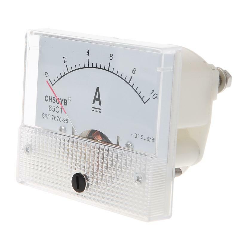 0-10A Analog DC Current Panel Meter Amperemeter Rectangle Measuring Detector New